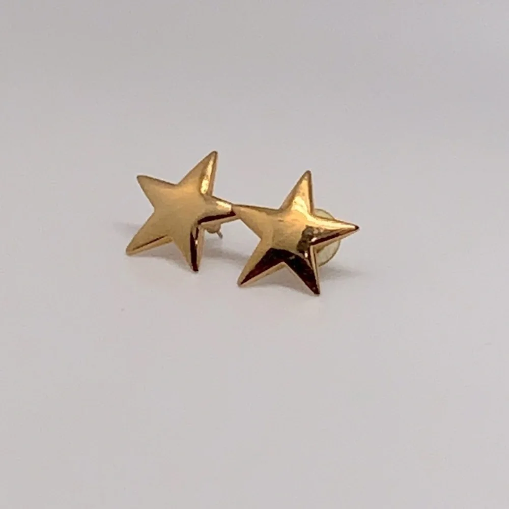 Vintage Y2K PIERCED Star Earrings‎ Gold tone