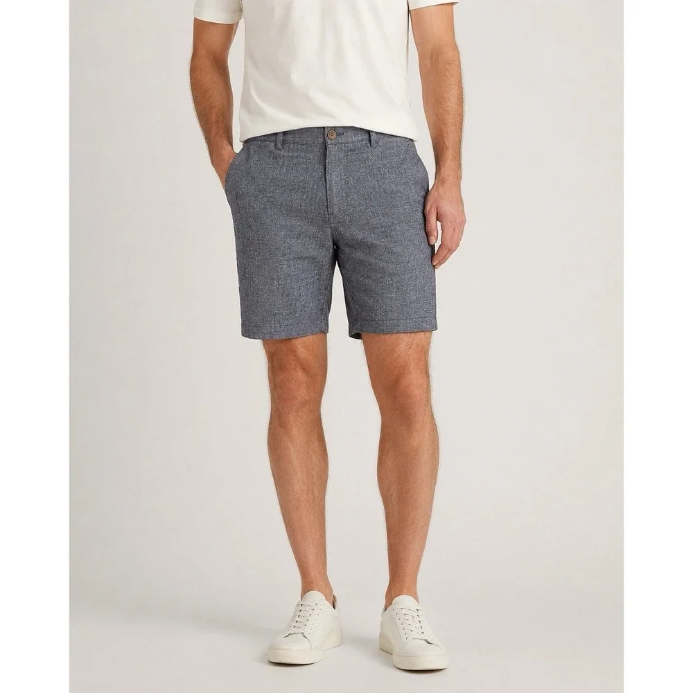 Bonobos Shorts Men's 34 CharcoalGray Linen Cotton Standard Fit Preppy Old Money