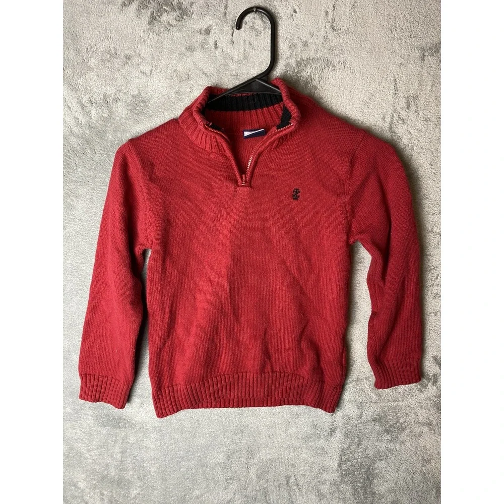 Izod Kids S(6/7) Red Knit Sweater Long Sleeve Pullover
