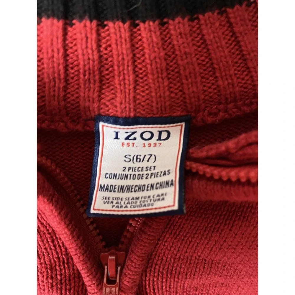 Izod Kids S(6/7) Red Knit Sweater Long Sleeve Pullover