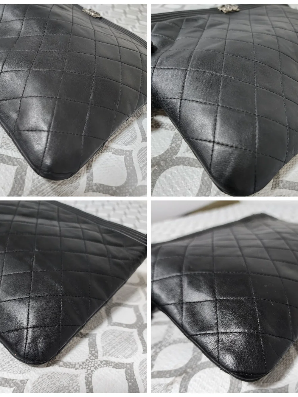 CHANEL Caviar Quilted Medium Boy Cosmetic Clutch Black