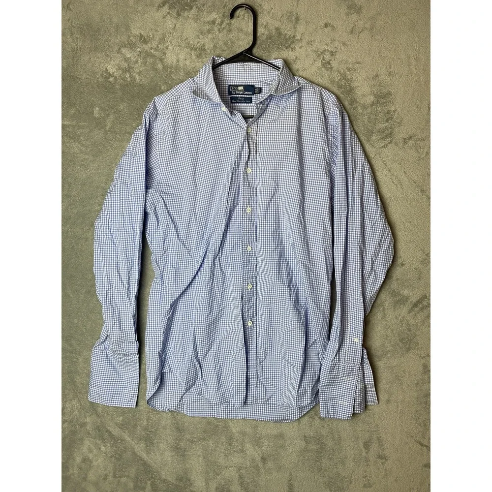 Polo Ralph Lauren Mens 16-34 Philip Blue Check Dress Shirt