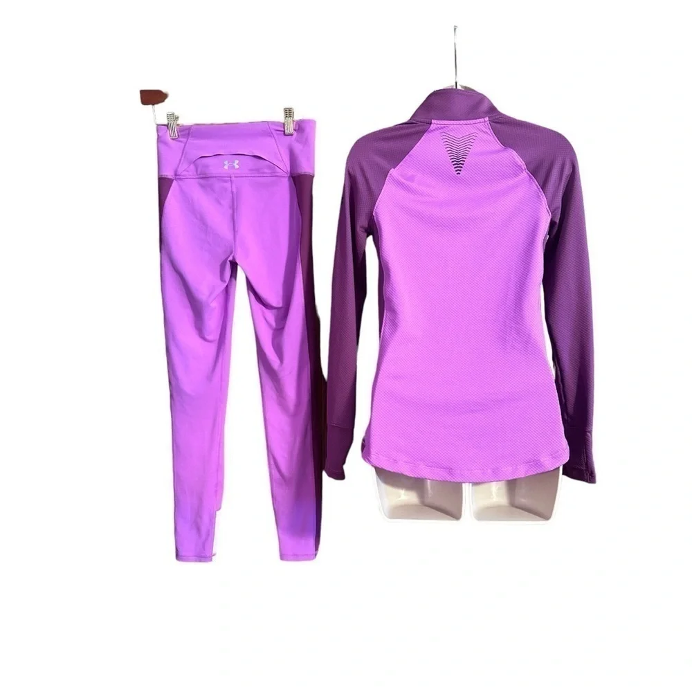 Under Armor Coldgear Reactor Athleisure Matching Purple Maroon Tracksuit
