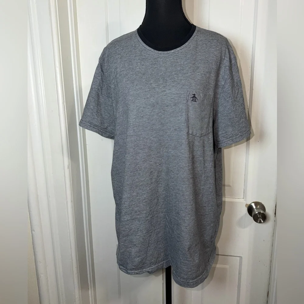Men's size 2X Original Penguin Heather Gray Short Sleeve Tee, shirt, top‎