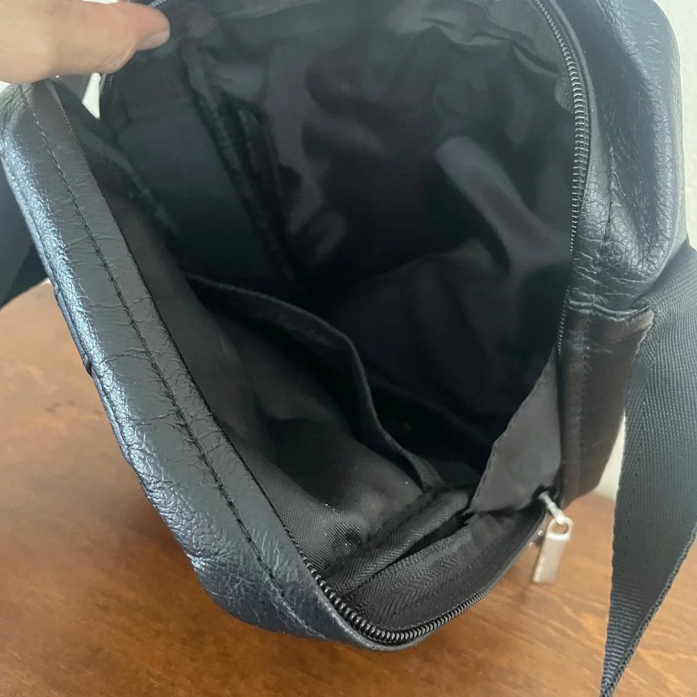 Vtg‎ Samsonite Crossbody Purse Bag Travel Faux Leather Black Adjustable