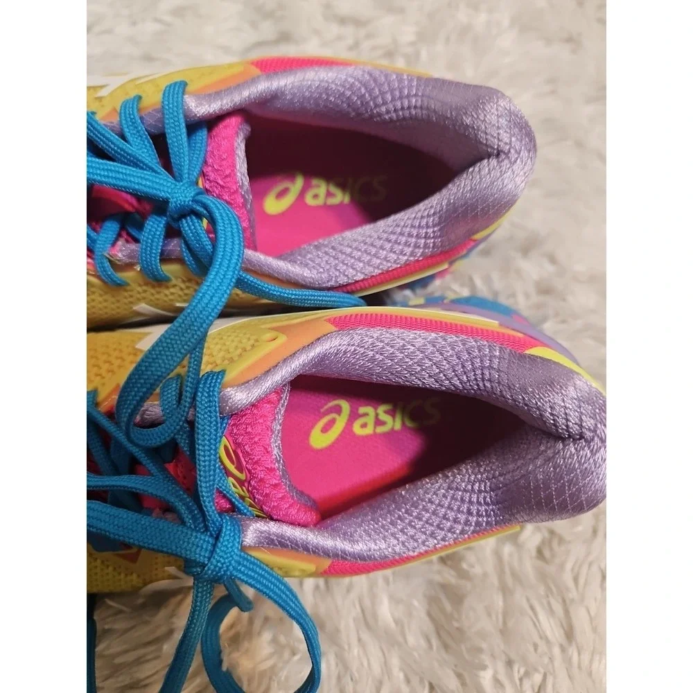 Asics Women's Yellow‎ Pink Blue Atheletic SHOES Size 6.5