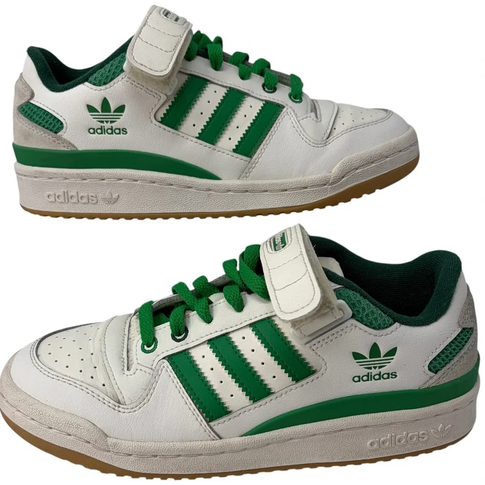 Adidas Forum Low White Green Gum Leather Sneakers Women's US 5.5 UK 5 EU 38