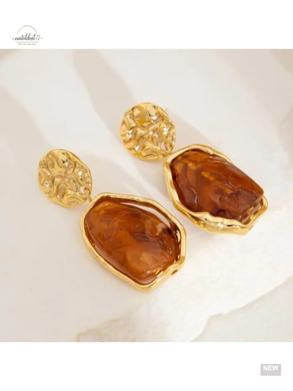 Dainty Irregular Crystal Drop Dangle Earrings 14K Gold Plated Geometric Zircon