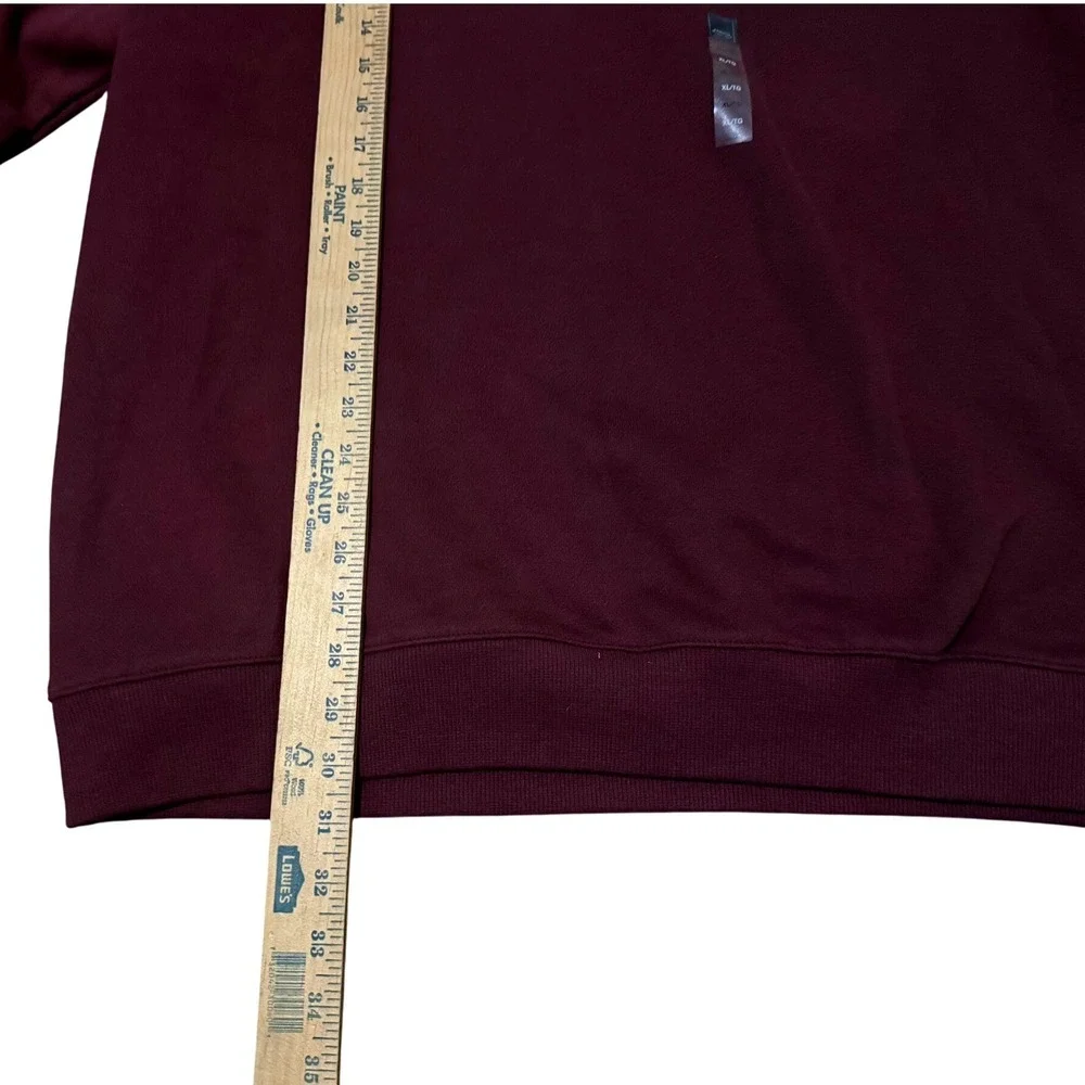 Arrow Men's Long Sleeve Dark‎ Burgundy Crewneck Pullover Sweatshirt Size XL