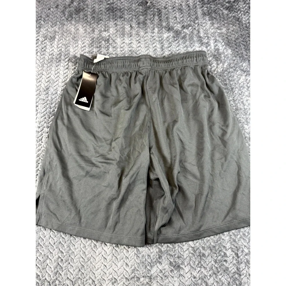Adidas Athletic Shorts Mens L Charcoal Gray Aeroready Elastic Waist Gym Workout