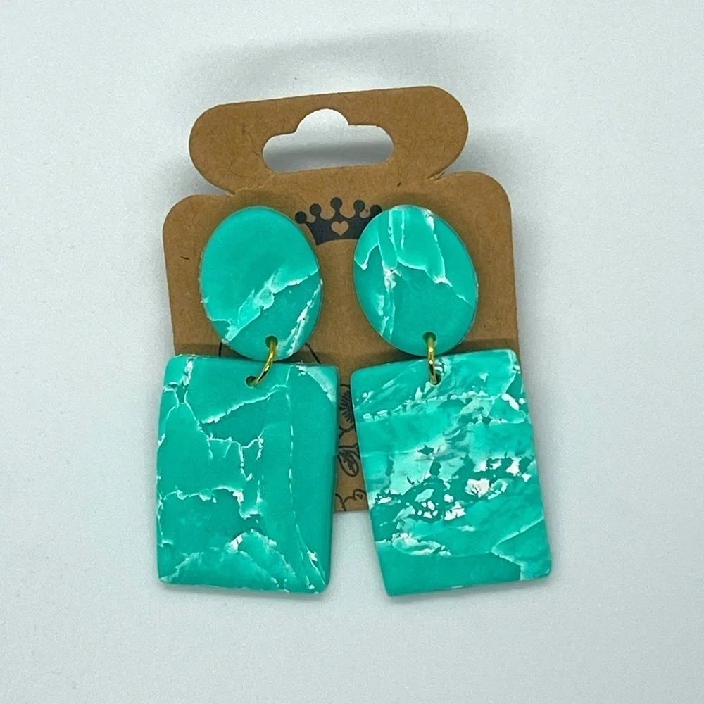 Turquoise Polymer Clay Earrings