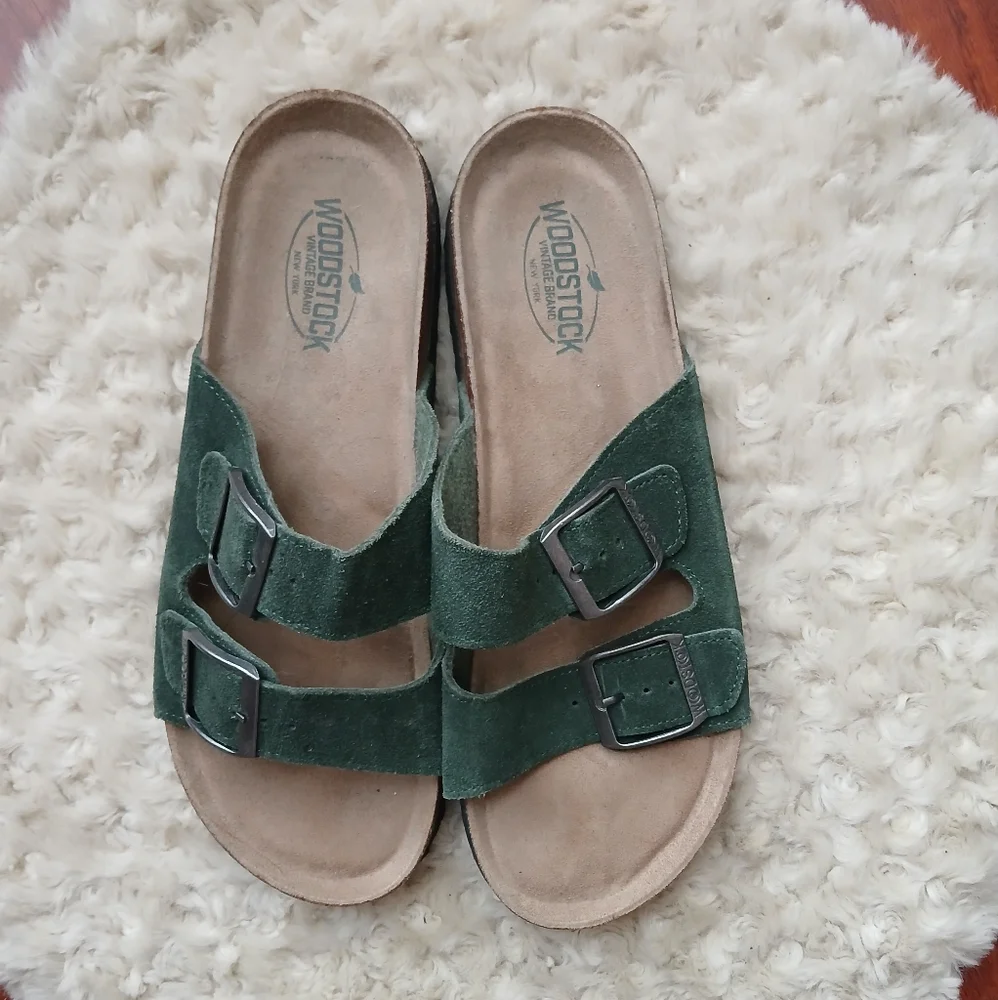 💎 Woodstock Bert Men’s Suede Two Strap Footbed Sandals