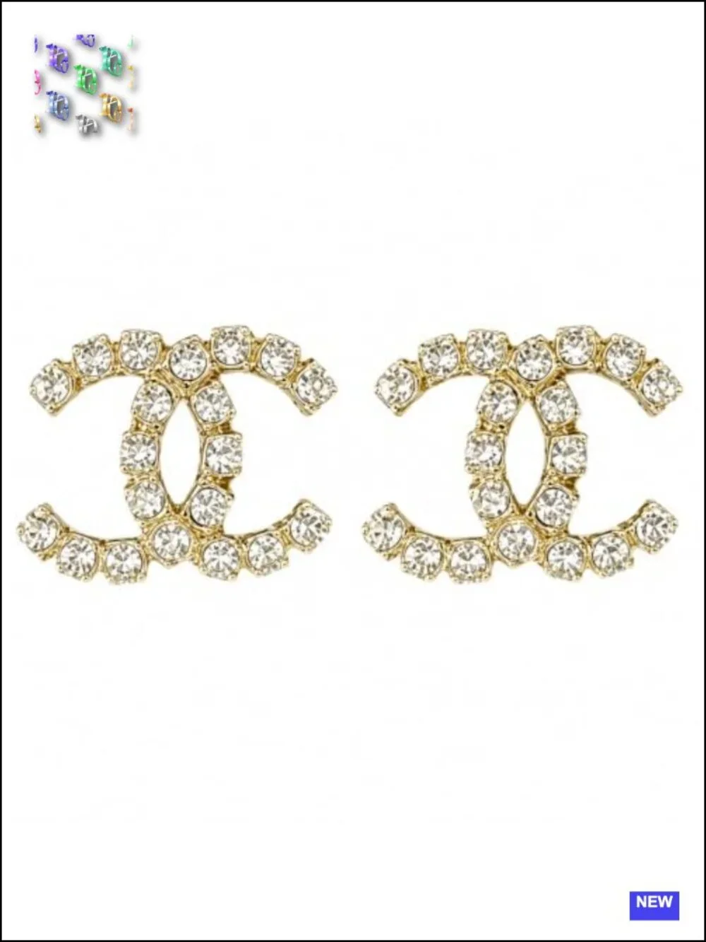 Gold Tone Rhinestone Curved Stud Earrings – Geometric Crystal Pierced Jewelry