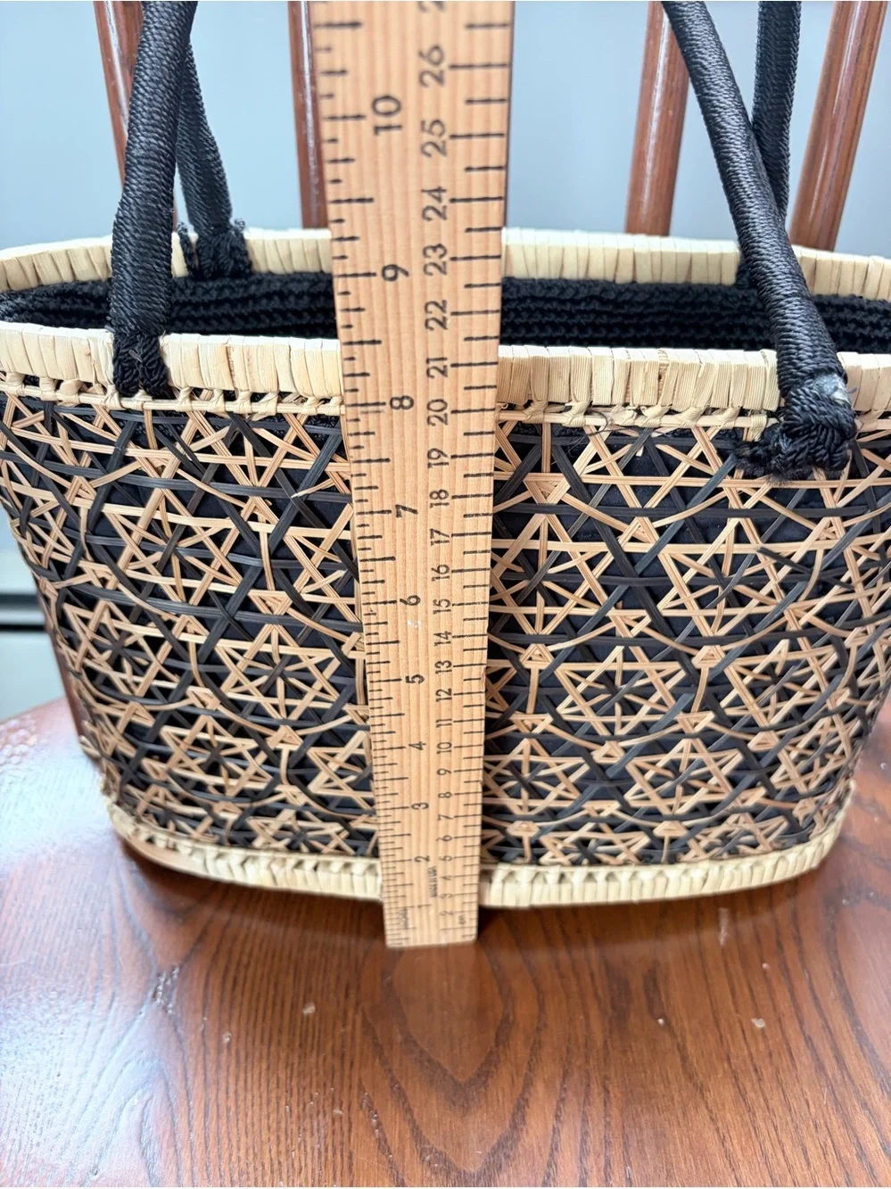 The Sak Woven Rattan Basket Drawstring Tote Purse