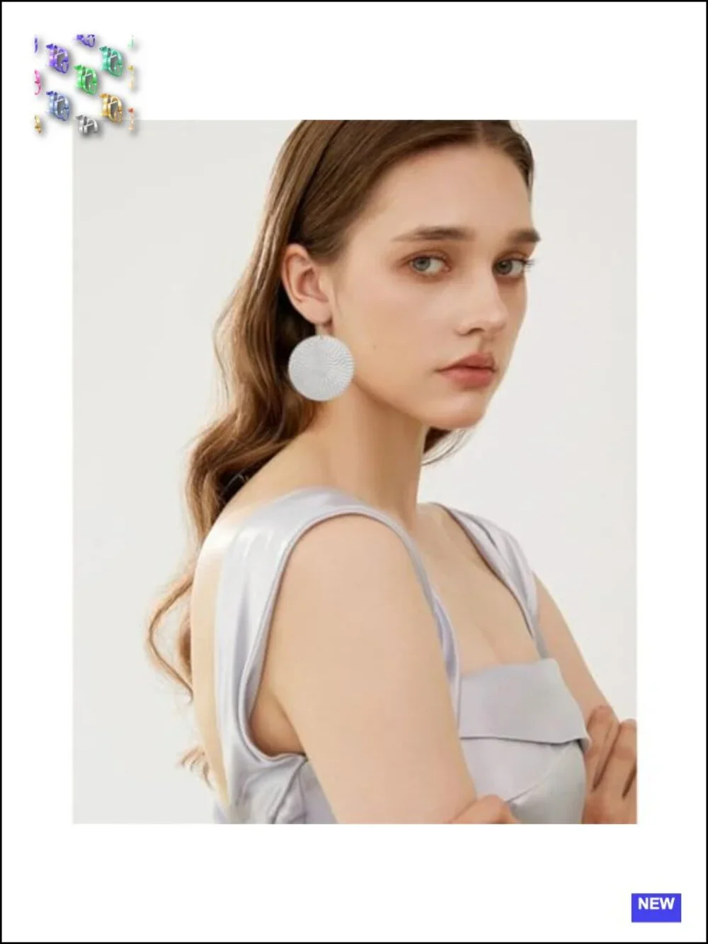 Large Double Circle Drop Dangle Earrings Geometric Statement Handmade