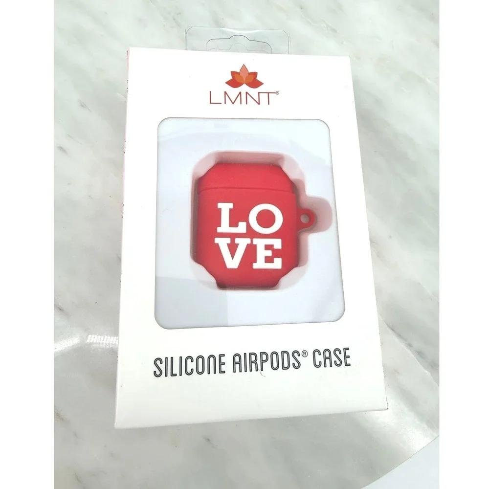 LMNT Red Silicone‎ AirPods Case LOVE Graphic Protective Cover
