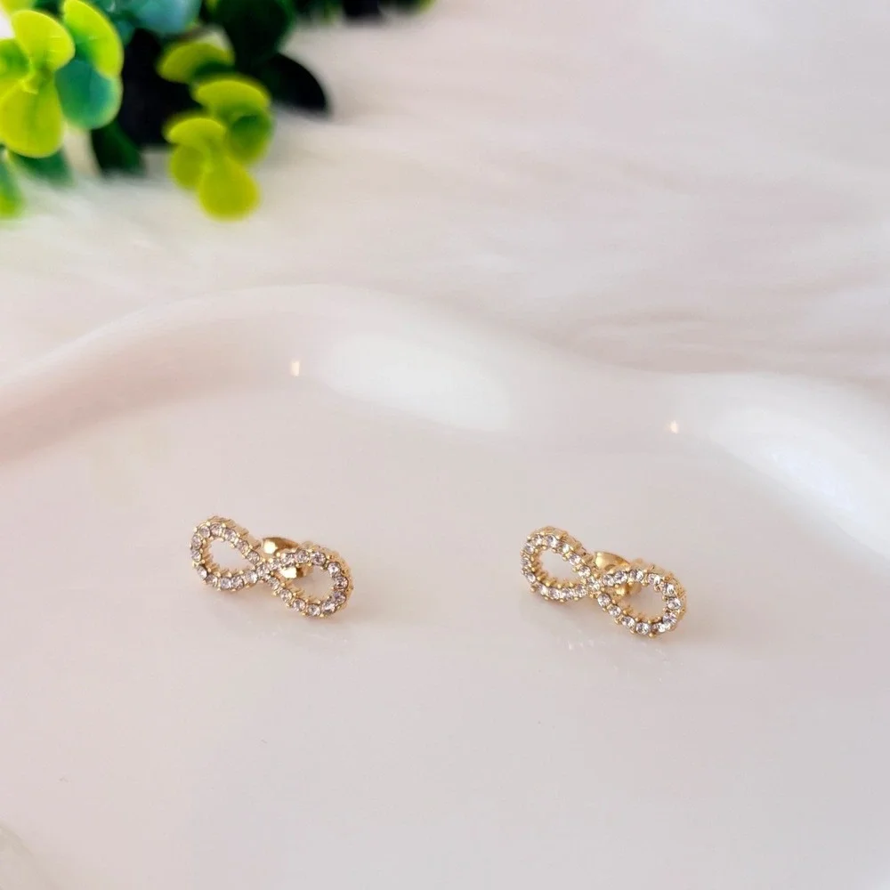 Gold Infinity‎ Stud Earrings