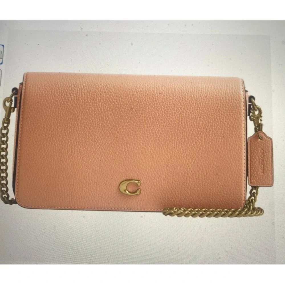 NWT Coach Mila Peach Leather Crossbody Bag with‎ Removable Signature Pouch, $225