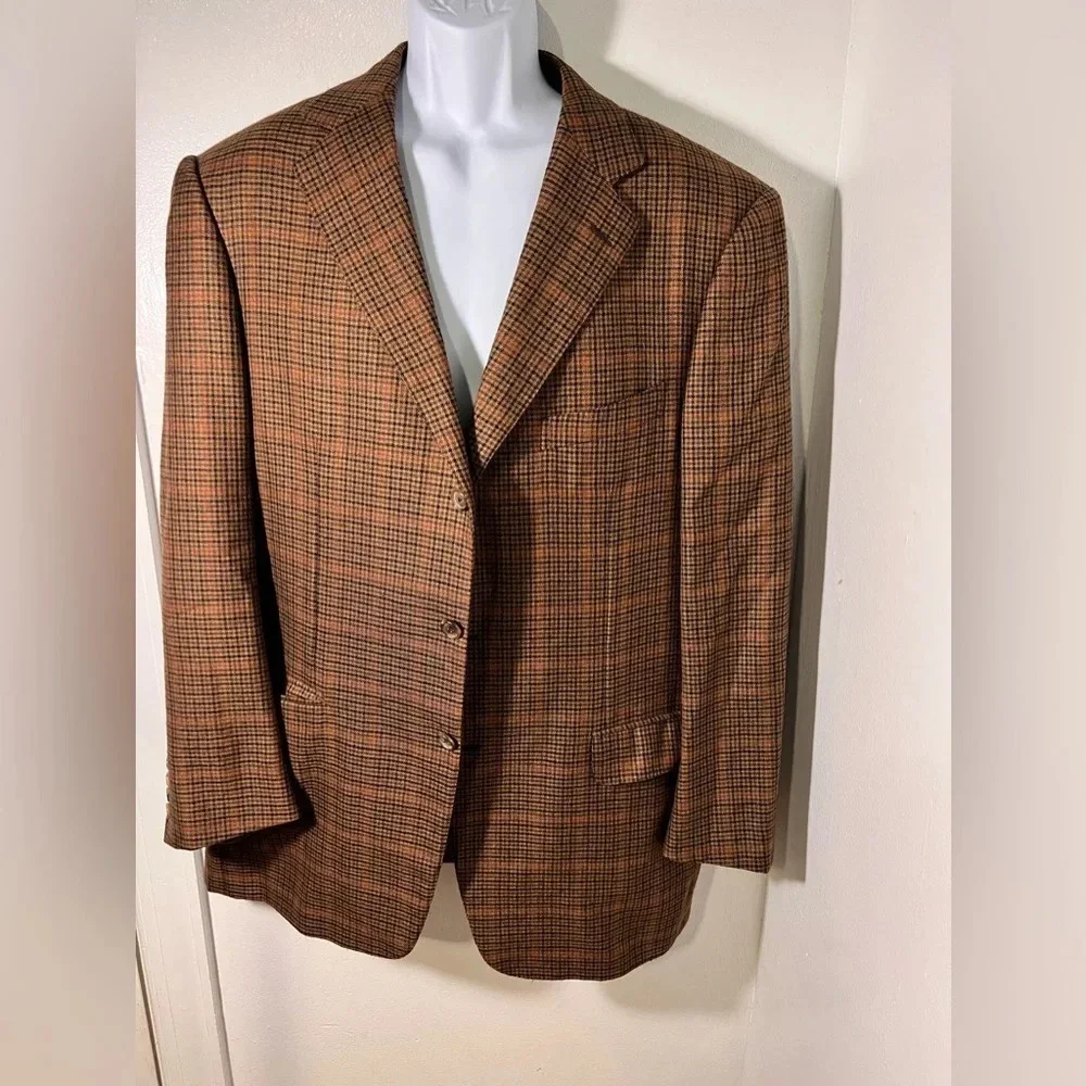 Ermenegildo Zegna/beercroft & bull, 42L cashmere plaid, button front sports coat