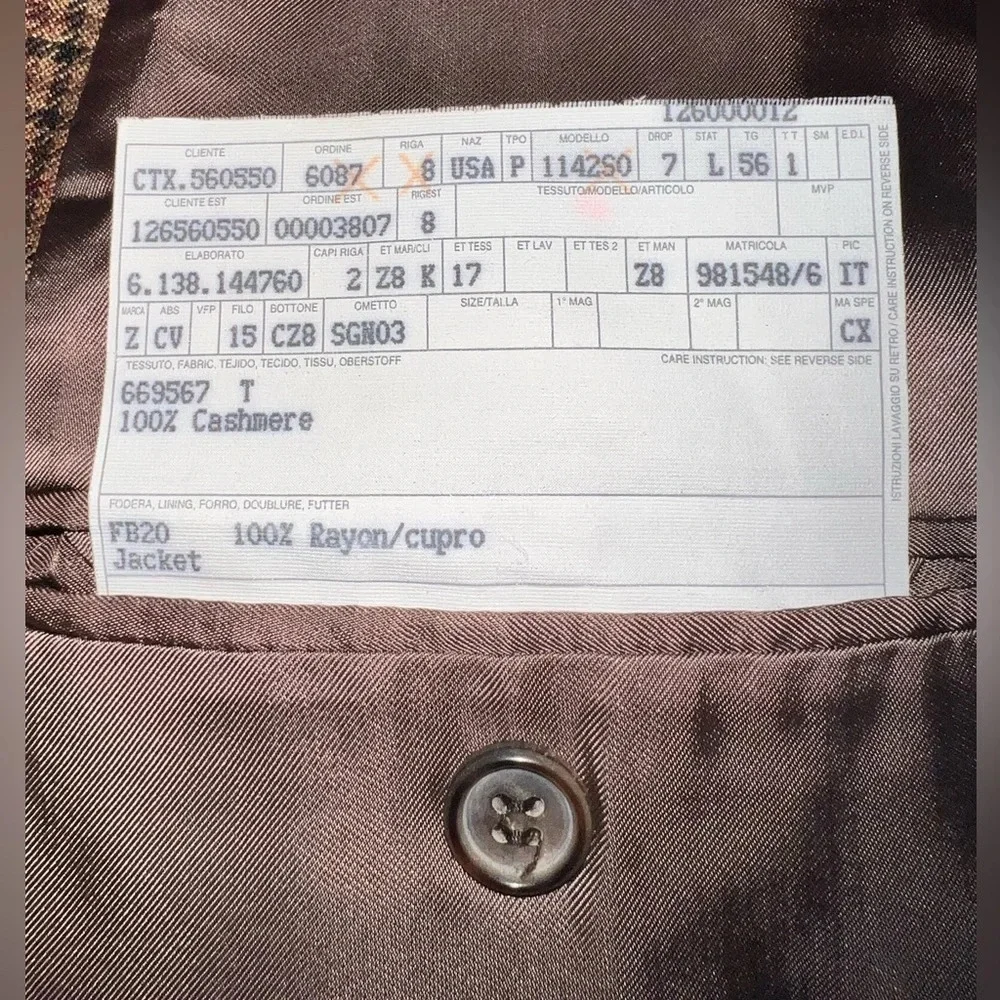 Ermenegildo Zegna/beercroft & bull, 42L cashmere plaid, button front sports coat