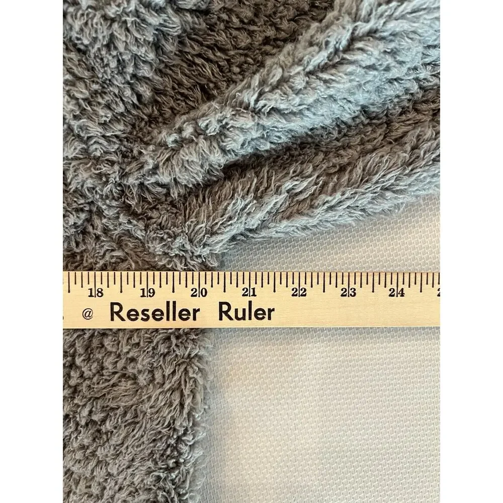 NATORIE Josie Plush Thigh Length Robe-Small-Pockets-Tie Closure-Gray-Soft-Lounge