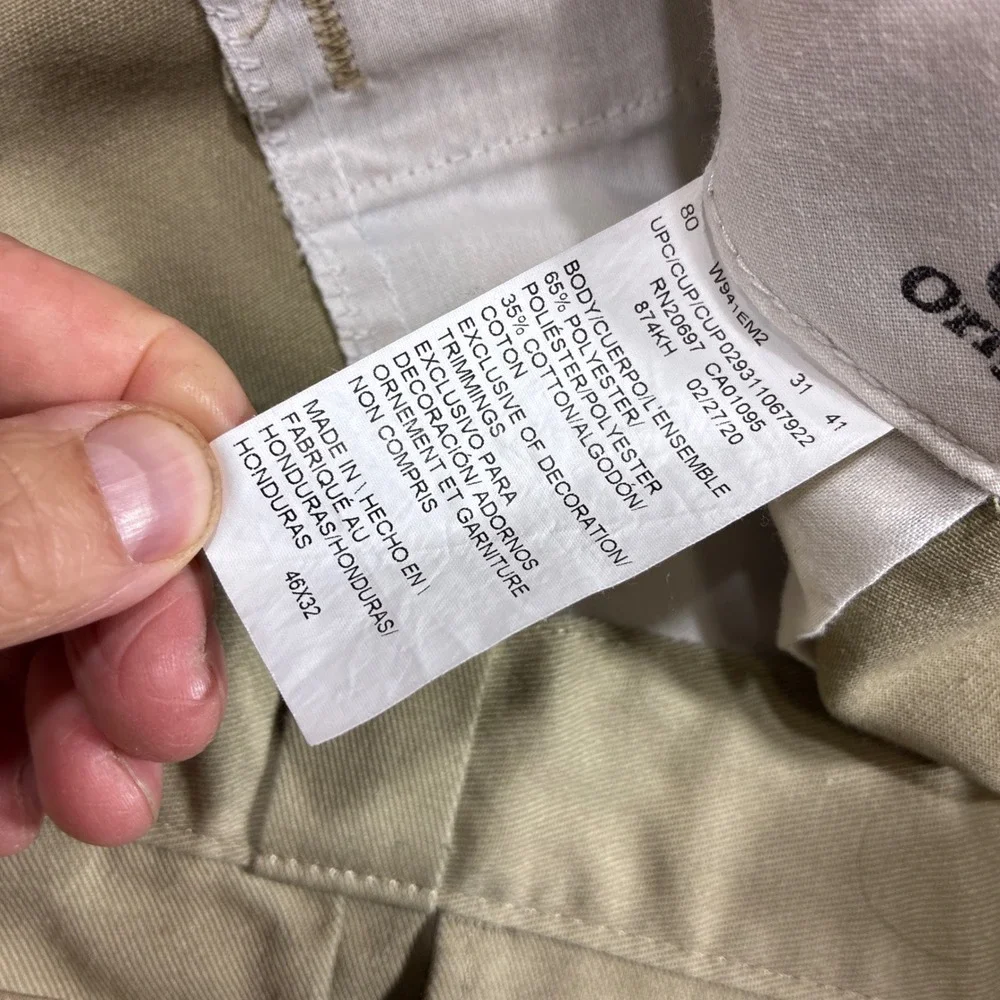 Dickies 874 Original Fit Work Pants Mens 46x32 Khaki Tan Straight Leg Workwear