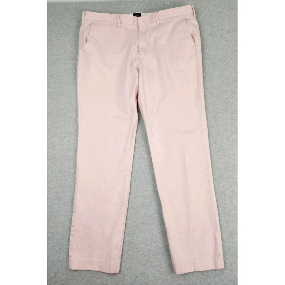 J.Crew 770‎ Chino Pants 38x32 30 31 Mens Pink Straight Leg Stretch Twill Casual