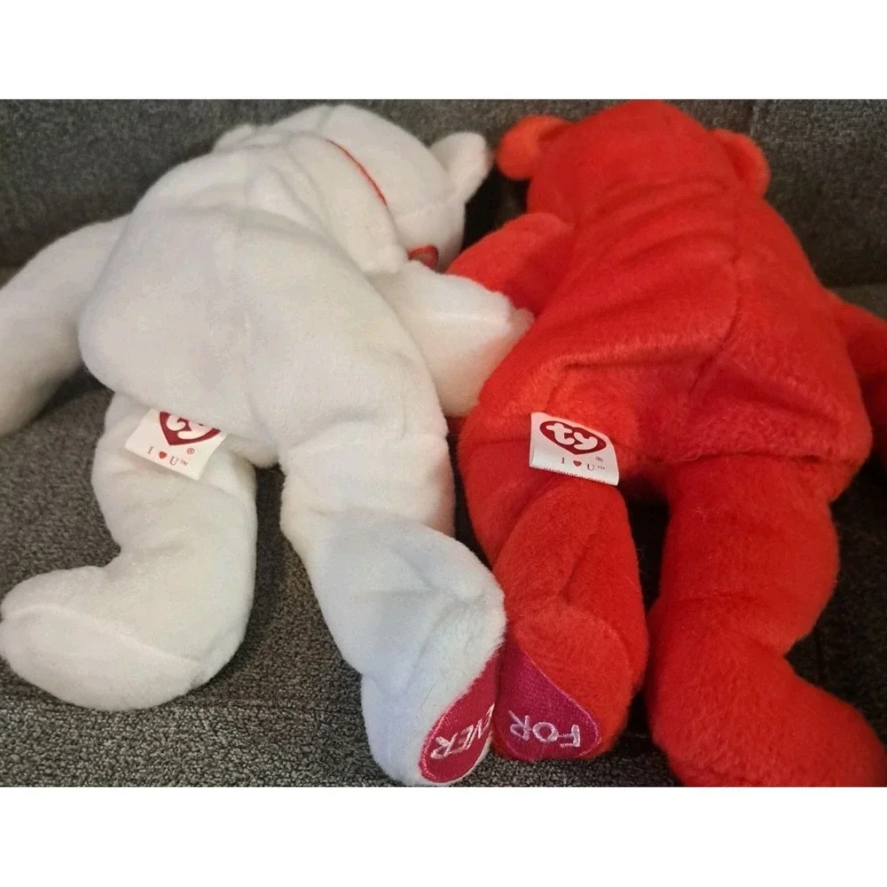 Ty Beanie Baby I Love You Set of Bears 2 ‎ Plush Valentine 2005 MWMTs