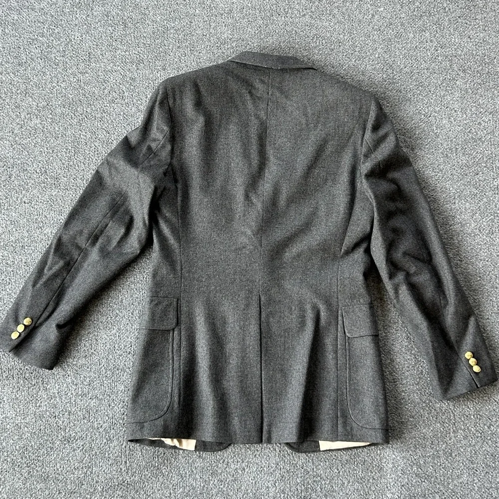 College Hall Wool Blazer Mens 42R Gray‎ Gold Buttons Preppy Ivy