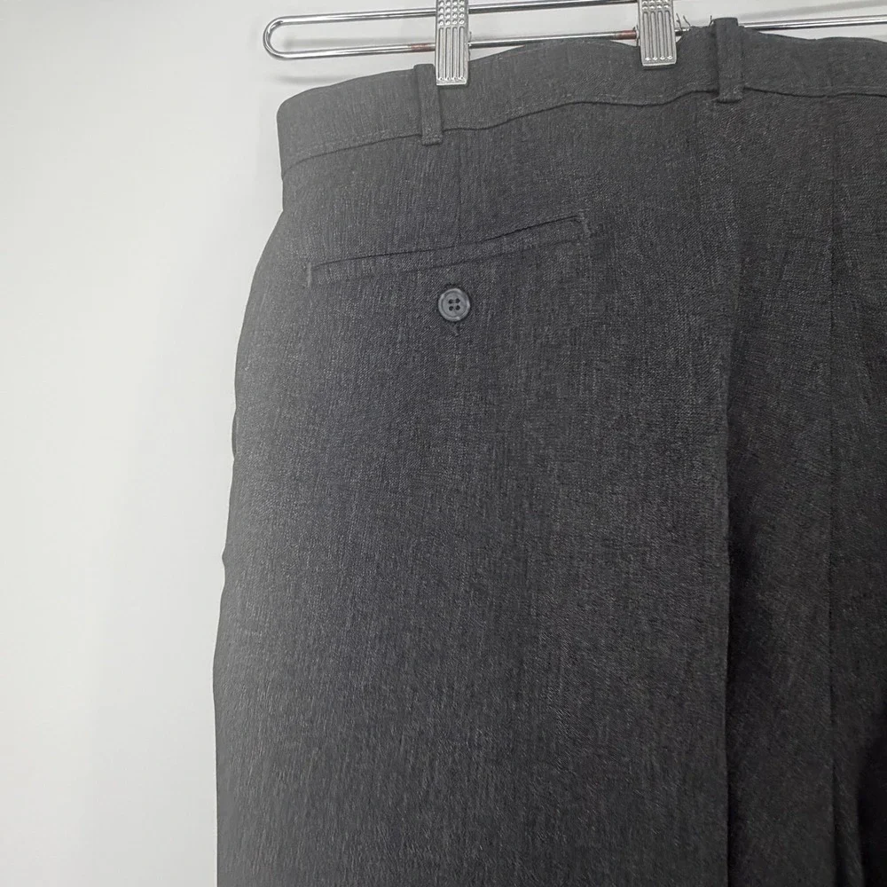 Levis Action Slacks Mens 42x32 Charcoal Gray Vintage Dress Pants Work 80s Office