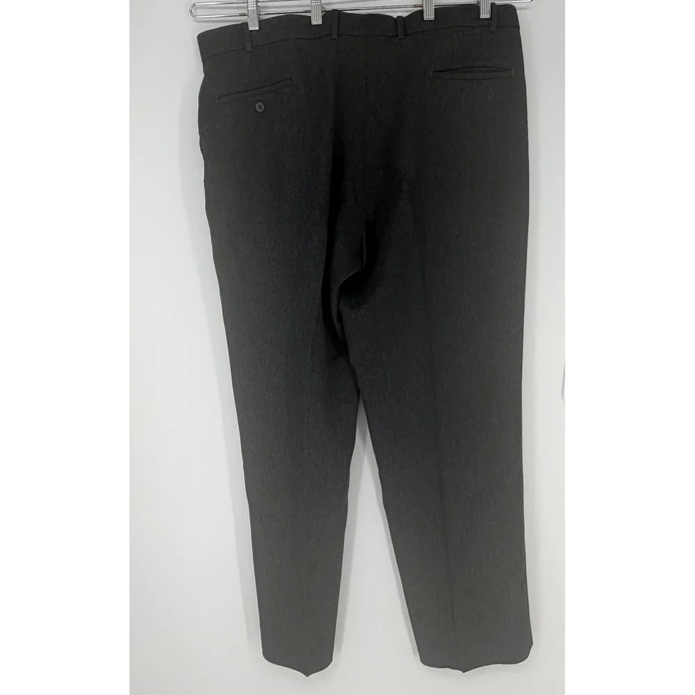 Levis Action Slacks Mens 42x32 Charcoal Gray Vintage Dress Pants Work 80s Office