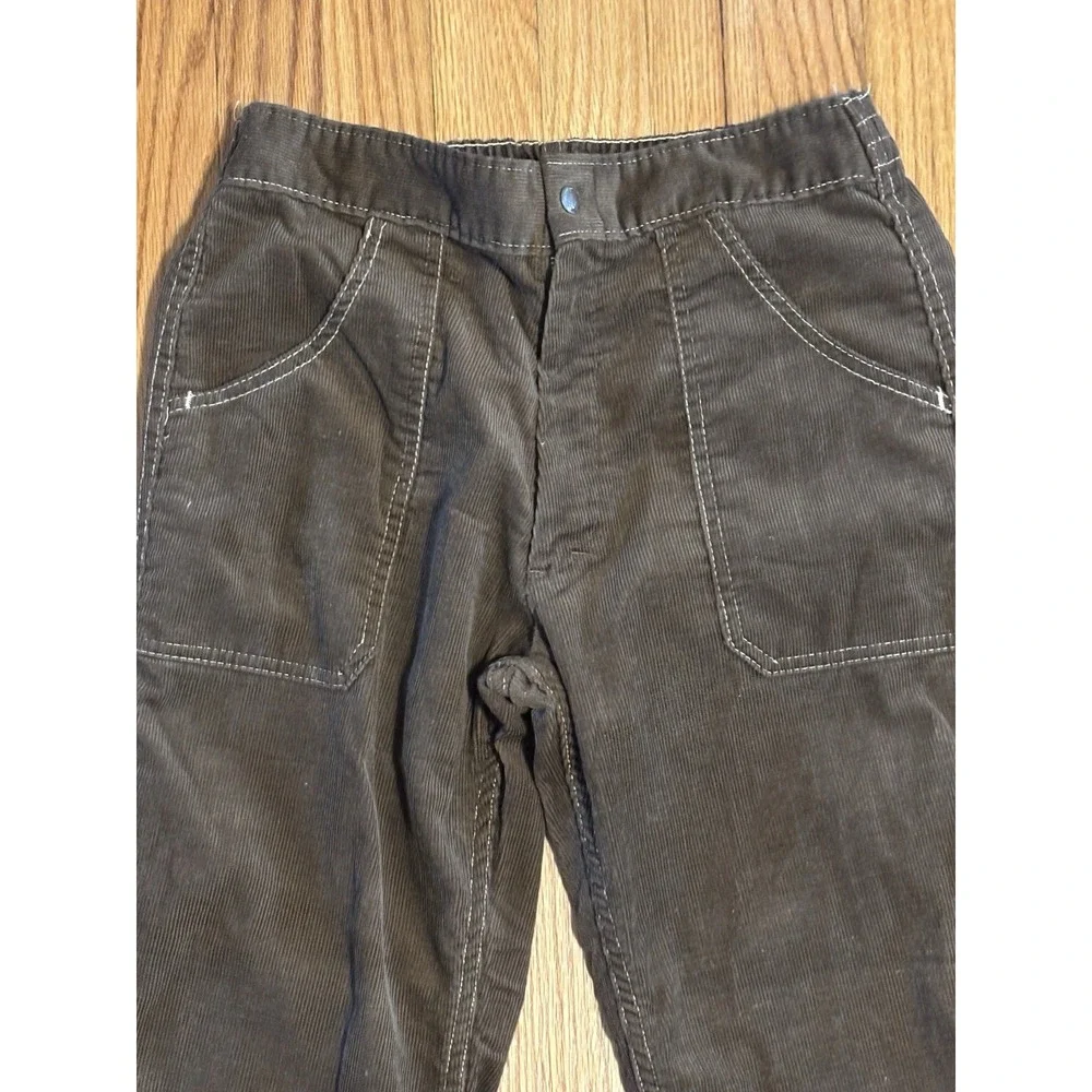 Vtg 70s Corduroy Big Bell Bottom Pants Flare DARK BROWN 31x30 Talon Zipper SEARS