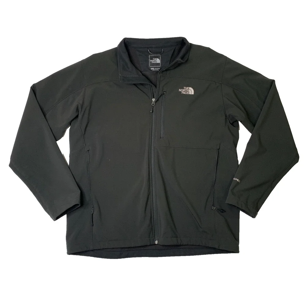 The North Face Jacket Mens 2XL Black Apex Bionic Softshell Fleece Lined Full Zip