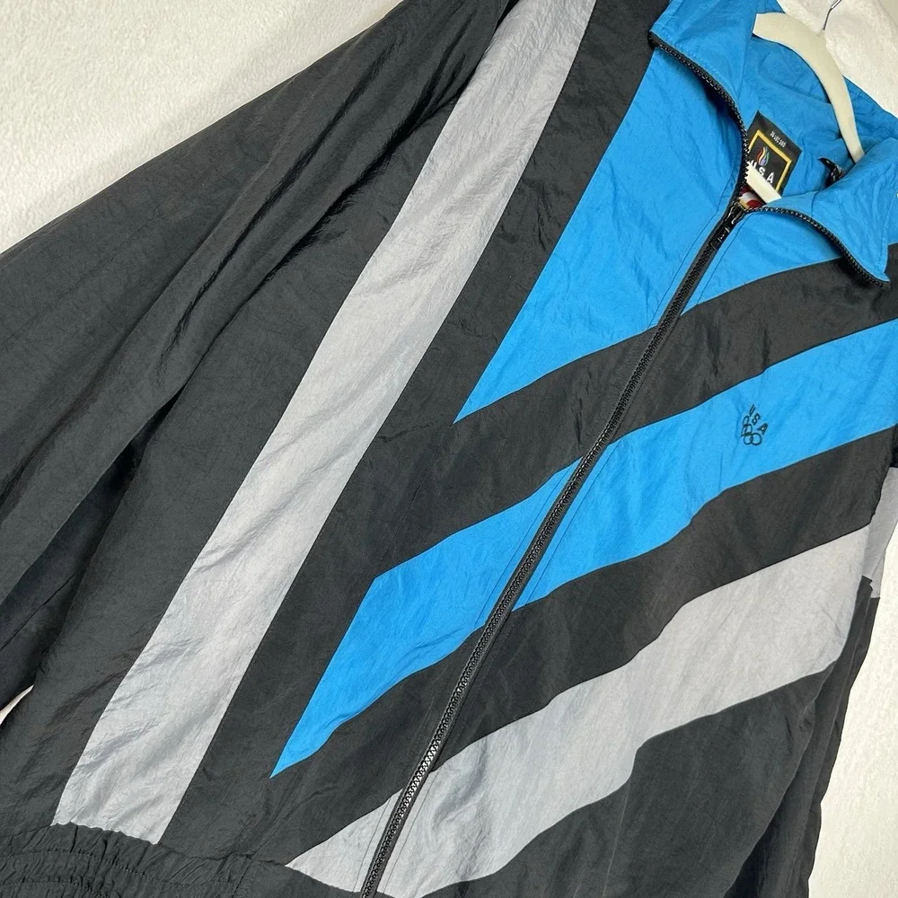 Vtg 90s USA Olympics Windbreaker‎ Jacket Mens M JCPenney Track Nylon Blocky Blue