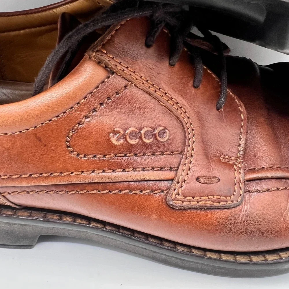 Ecco Brown Leather Shoes Oxford‎ Lace Up Comfort Casual Size 43. US 10
