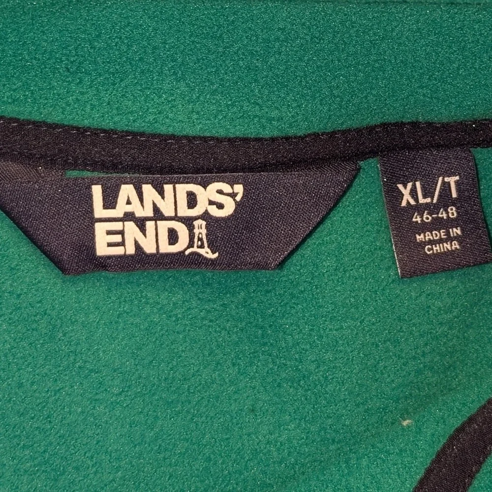 Lands End Mens 1/4 Snap Pullover Fleece Jacket XTRA LARGE‎ TALL Preppy Striped