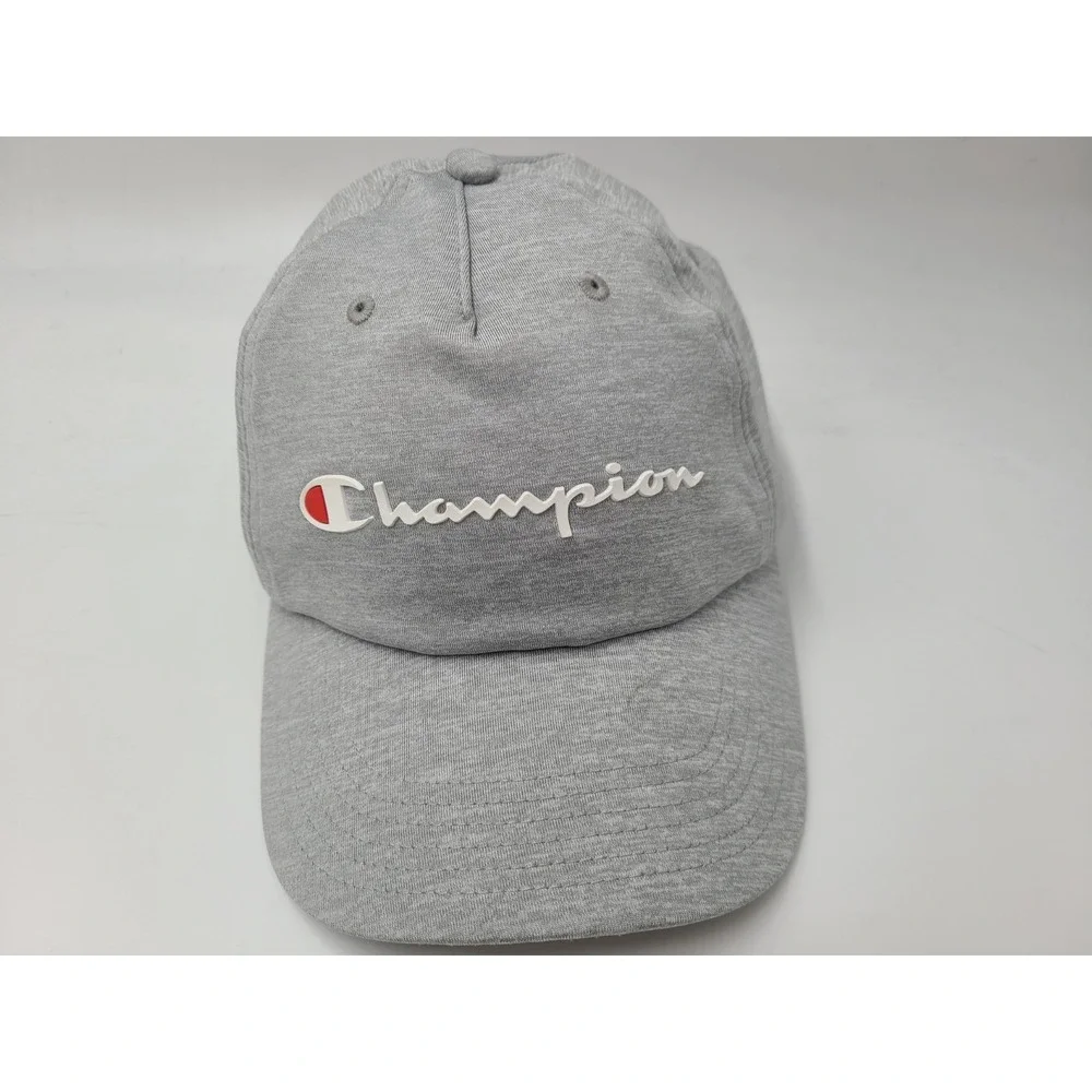 Champion Brand‎ Strapback Adjustable Hat Cap Polyester Blend Dad Men Women Gray
