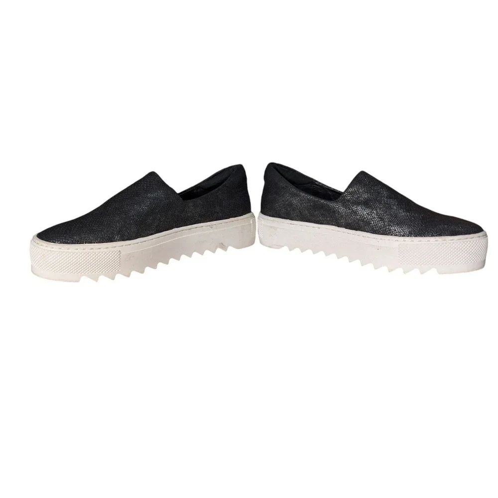 J Slides NYC Platform Slip-on Sneaker Metallic Black Size 6M US 1.5