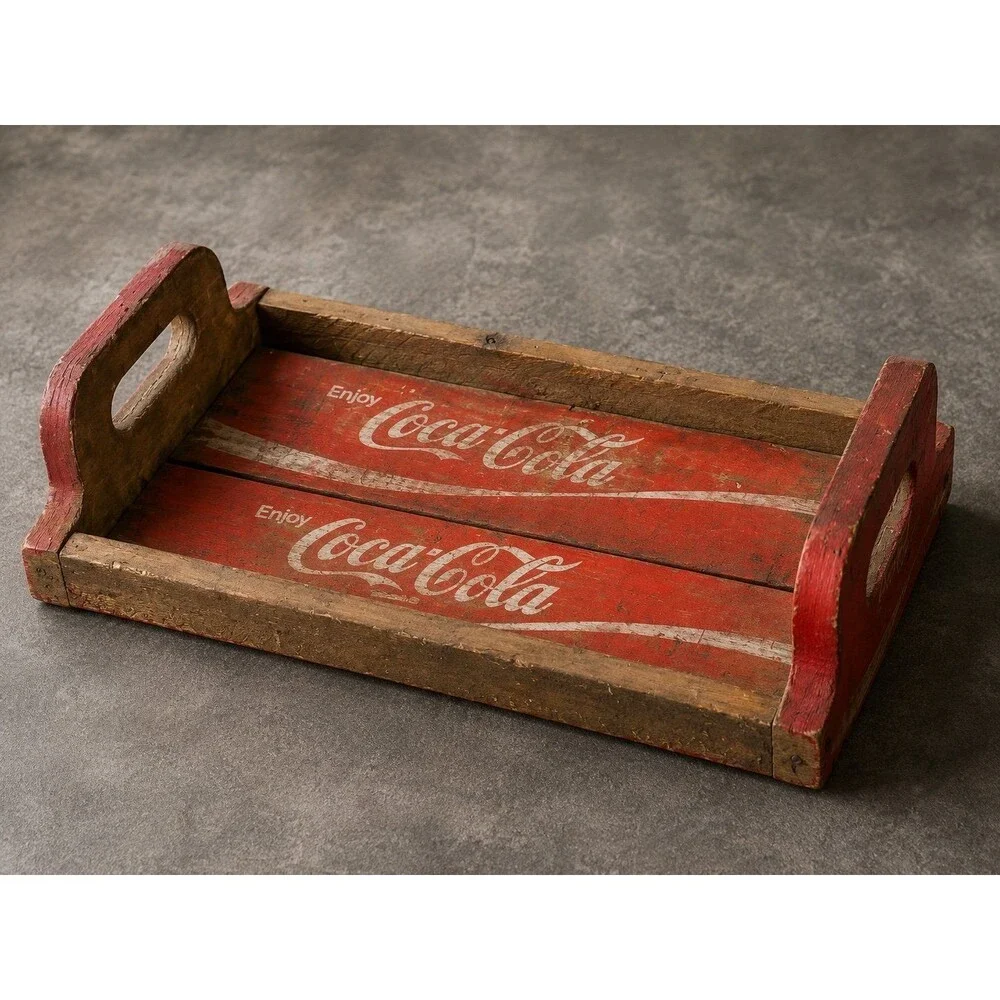 1971 Coca-Cola Wooden Serving Tray Rustic Reclaimed Coke Crate