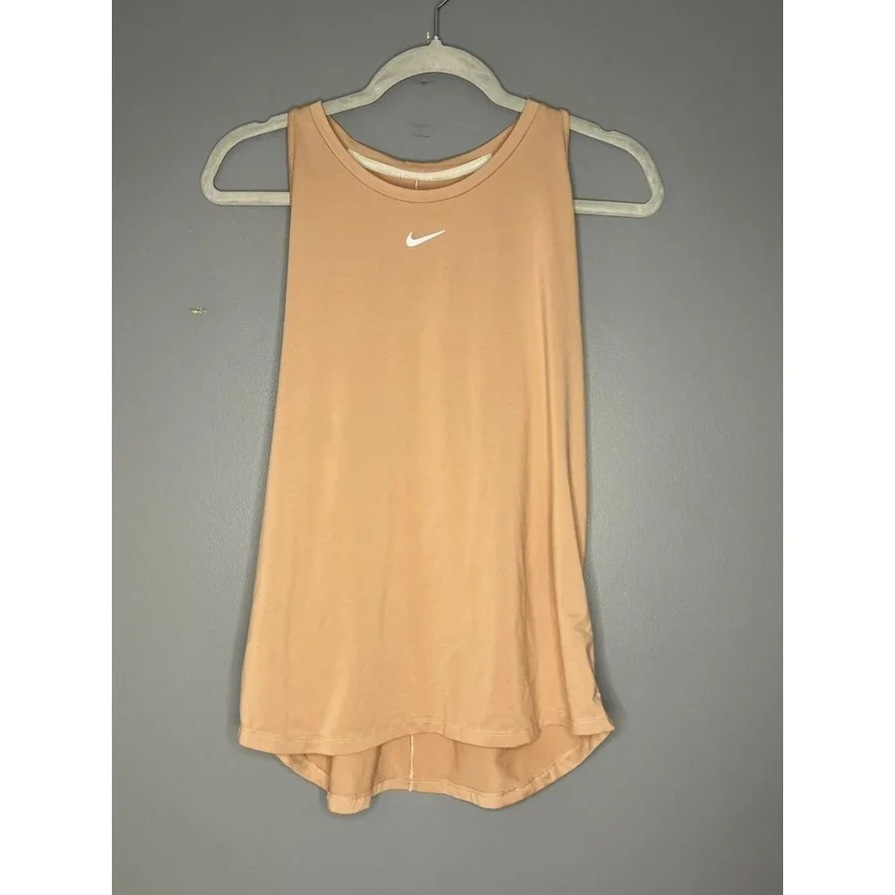 Nike Dri-Fit One Luxe Slim Fit Training Tank Top Women L  Peach Slinky Soft Cute