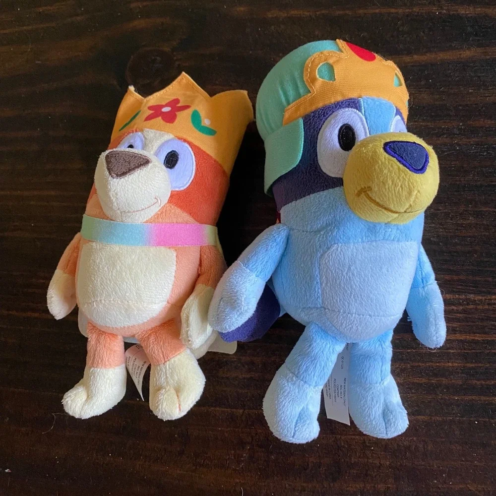Royal King Bluey Queen Bingo Plush Set Heeler Costume Dress Up Stuffed Animal‎