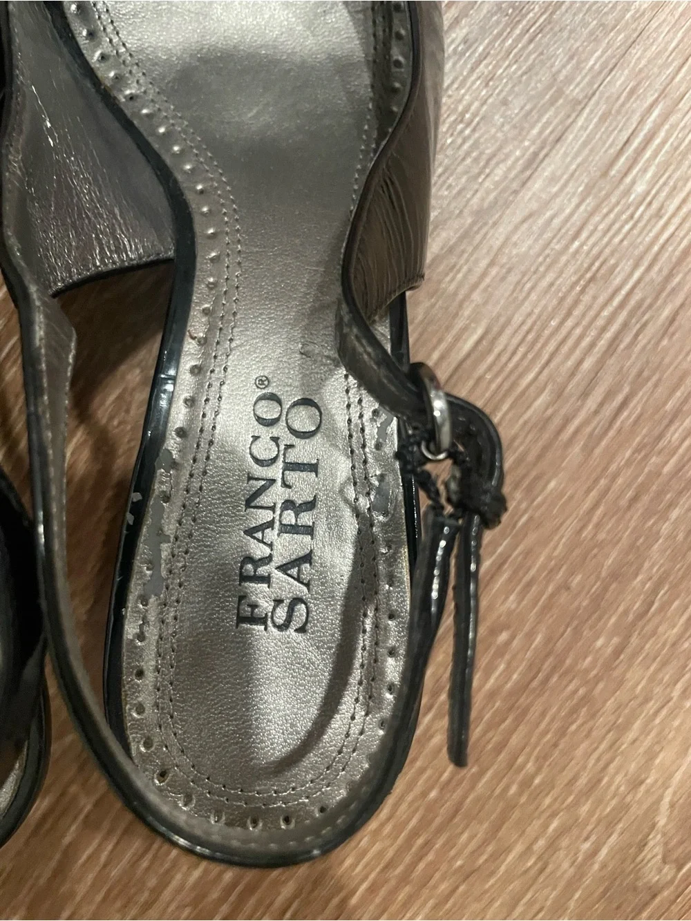 Franco Sarto NAVY Patent Peep-Toe Slingback Wedge
