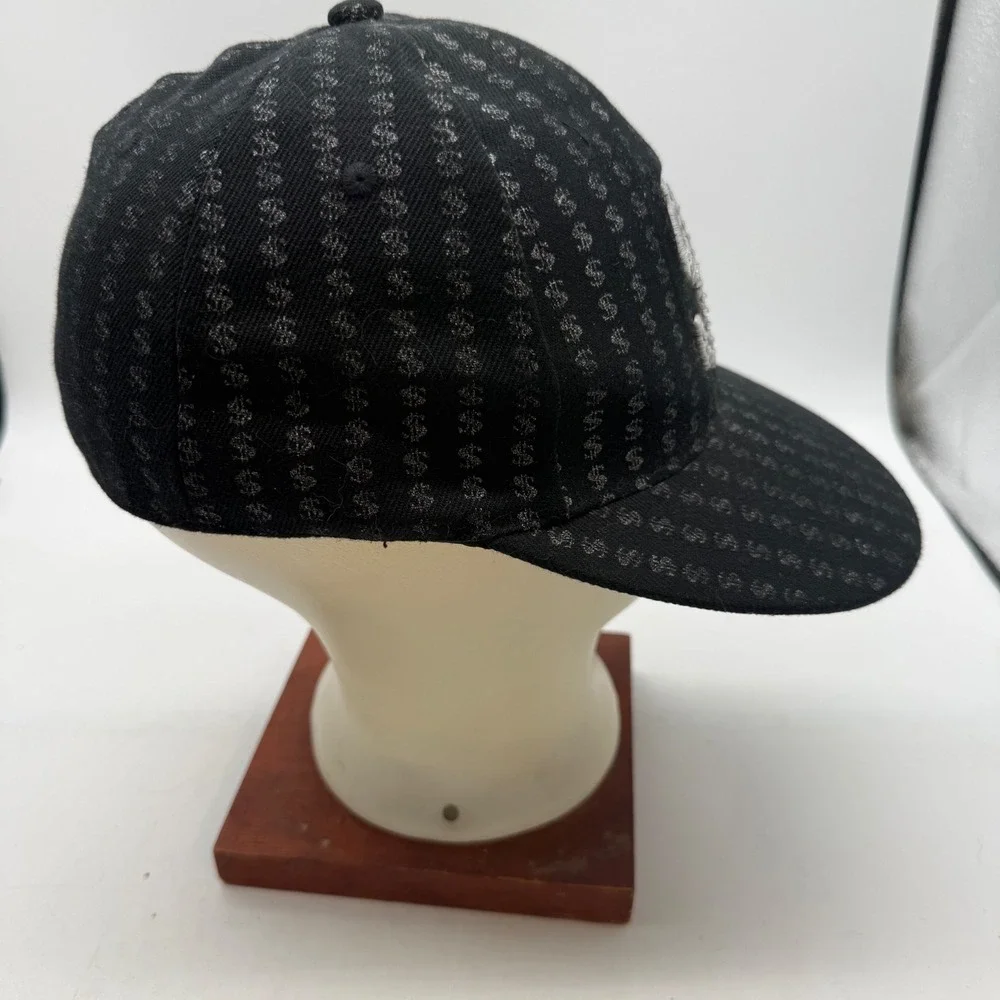 Black Dollar Sign Rhinestone Studded Baseball Cap Hat All Over Print Y2K Hip Hop