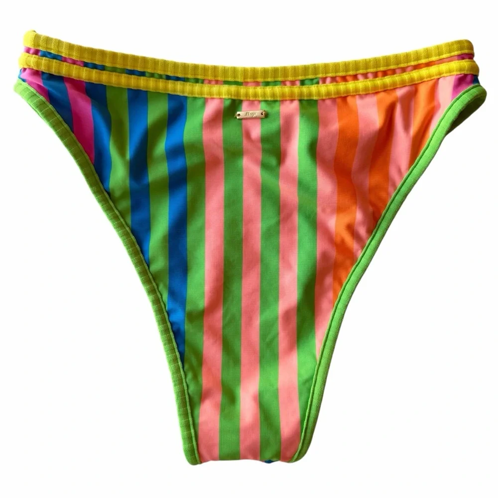 Anthro Maaji Reversible Striped Mule Elite High Rise Classic Bikini Bottom NWT S