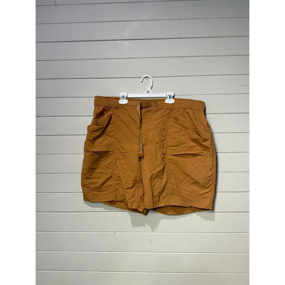 New! Eddie Bauer Ripstop Tech Shorts Mens XL Brown Sugar UPF 50 Moisture Wicking