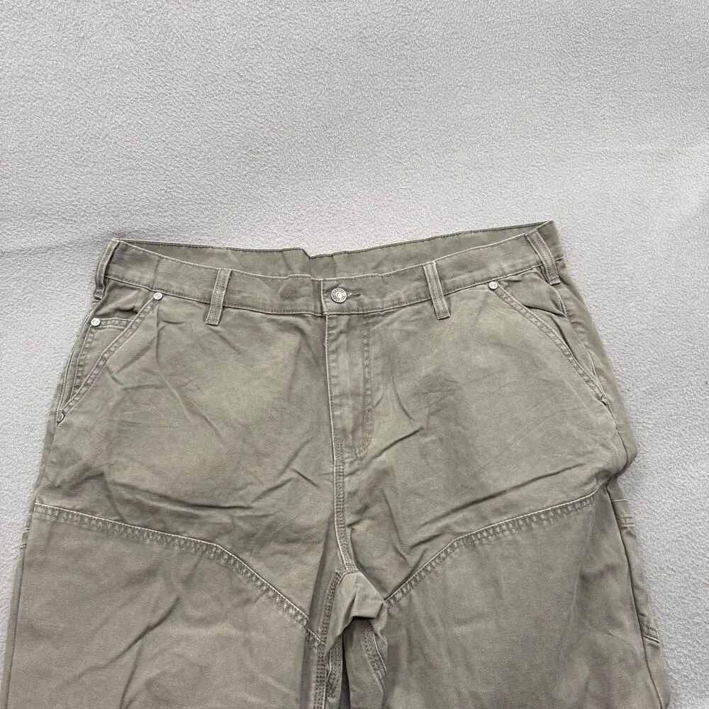 Harley-Davidson Pants Mens‎ 40x30 Green Canvas Utility Carpenter Workwear Casual