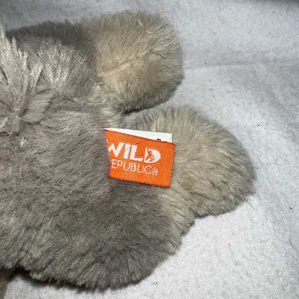 WILD REPUBLIC EcoKins Mini Wolf Stuffed Animal‎ 8 inch Plush Laying CLEAN
