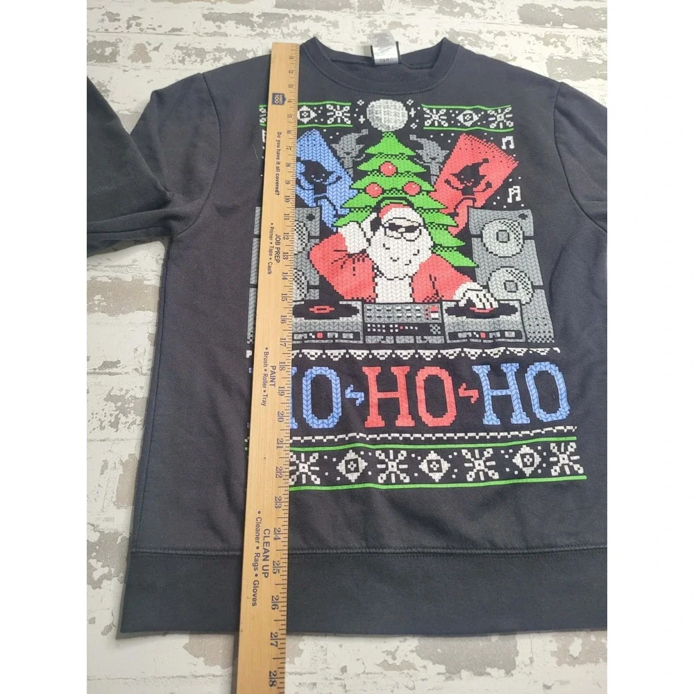 Fifth Sun DJ Santa Crew Neck Sweater Men's Medium Black‎ Christmas Holiday