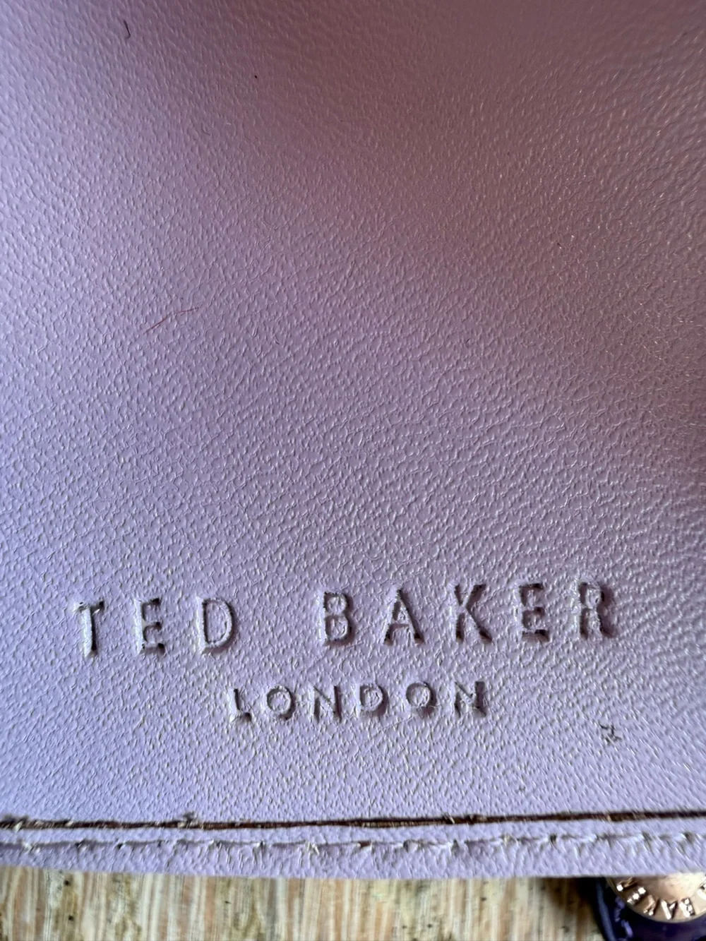 Ted Baker Deep Purple Patent Leather Wallet with Kiss Closure