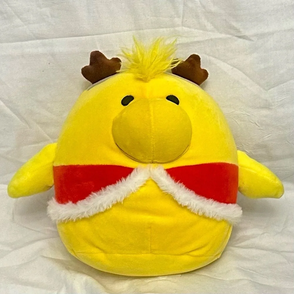 Squishmallows Peanuts Christmas Woodstock 10”‎ Plush Santa Suit Antlers Retired